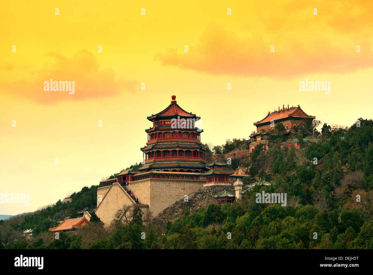 Summer Palace with historical architecture in Beijing. Stock Photo