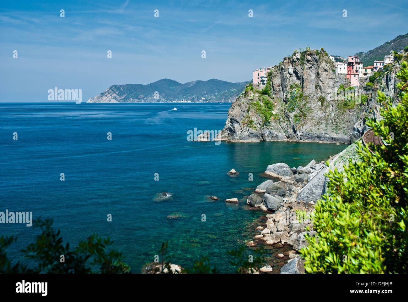 Scenic village of Manarola, Cinque Terre, Italy Stock Photo