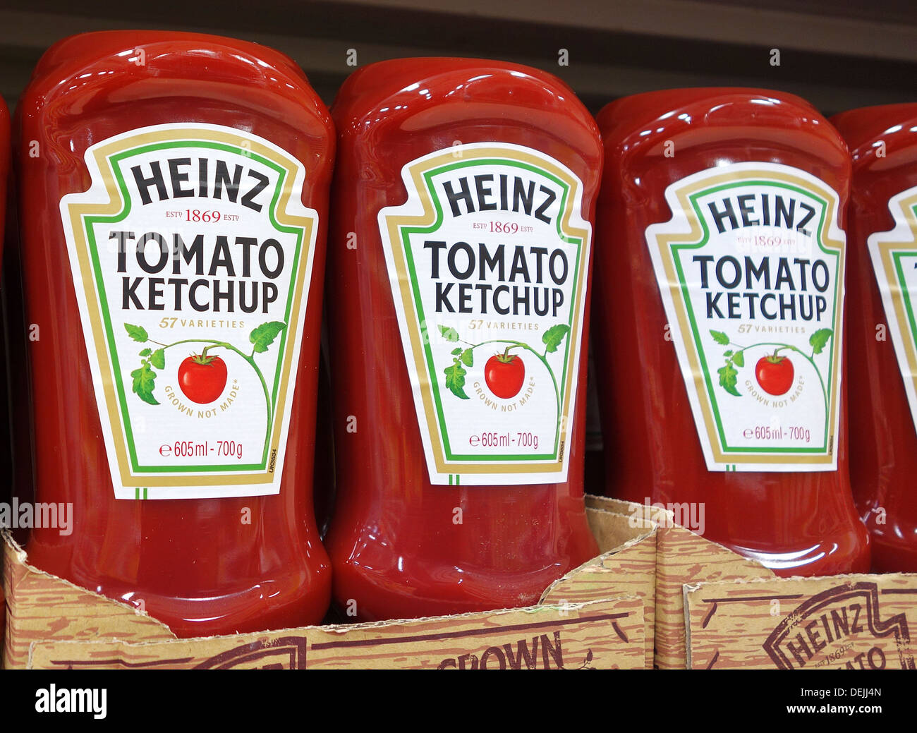 Bottles of Heinz Tomato ketchup Stock Photo