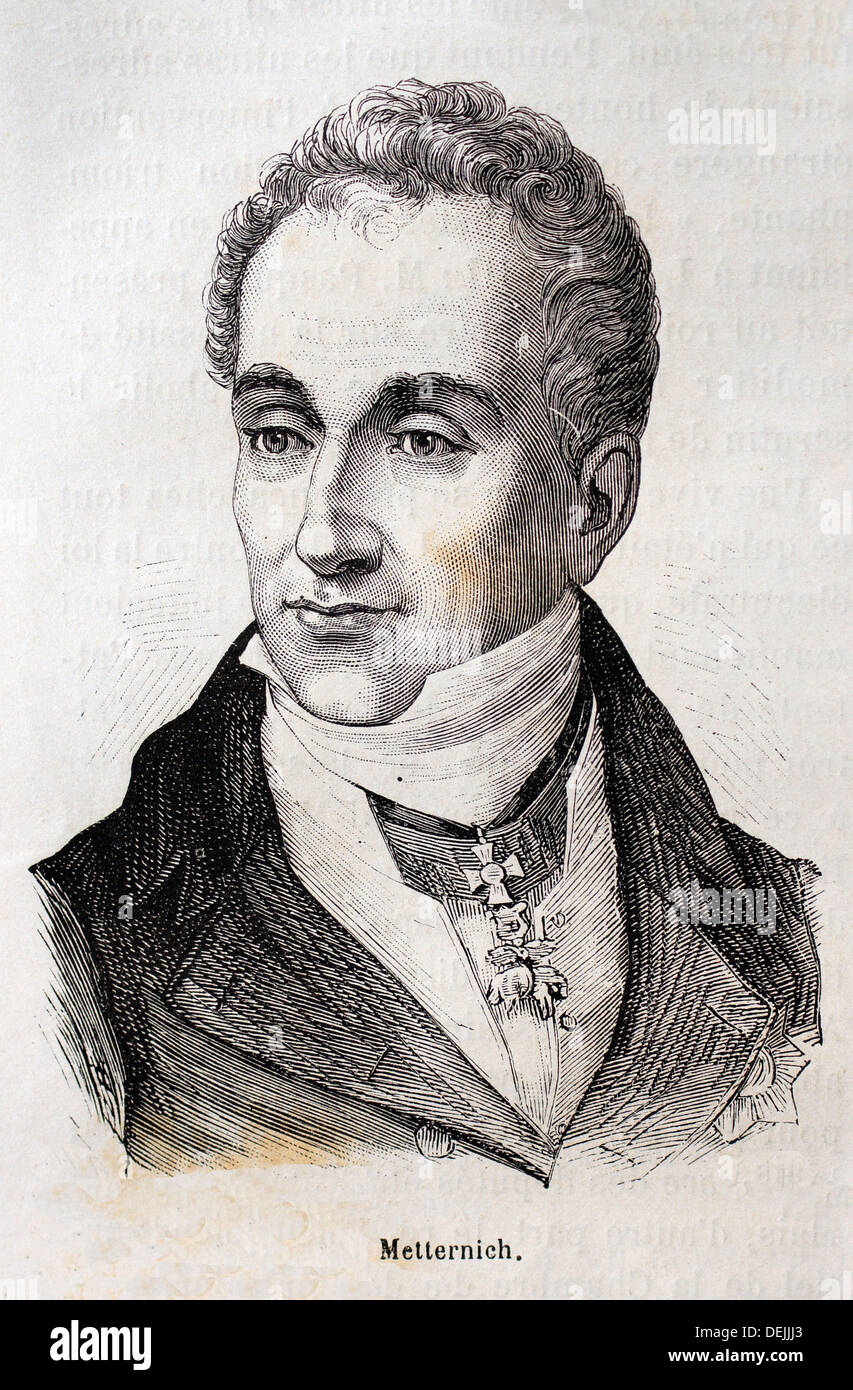 History, 19th century, Prince Klemens Wenzel von Metternich German: Klemens  Wenzel Nepomuk Lothar, Fürst von Stock Photo - Alamy