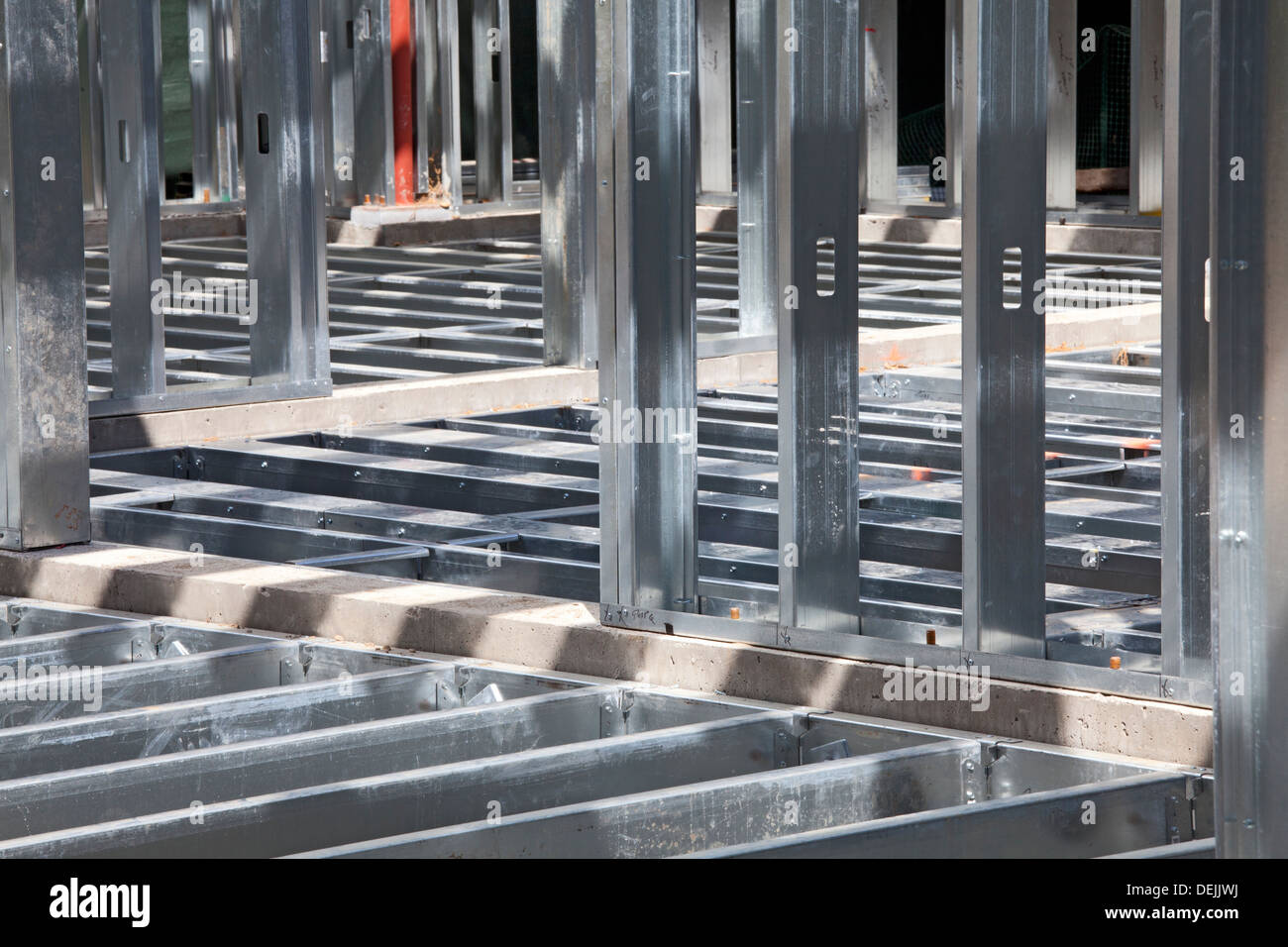 Residential home construction site using steel for framing. Los Angeles