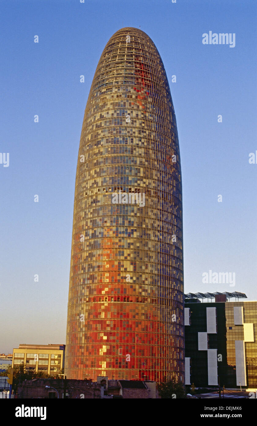 Agbar Tower (142 m. ) by Jean Nouvel, Barcelona. Catalonia, Spain Stock Photo