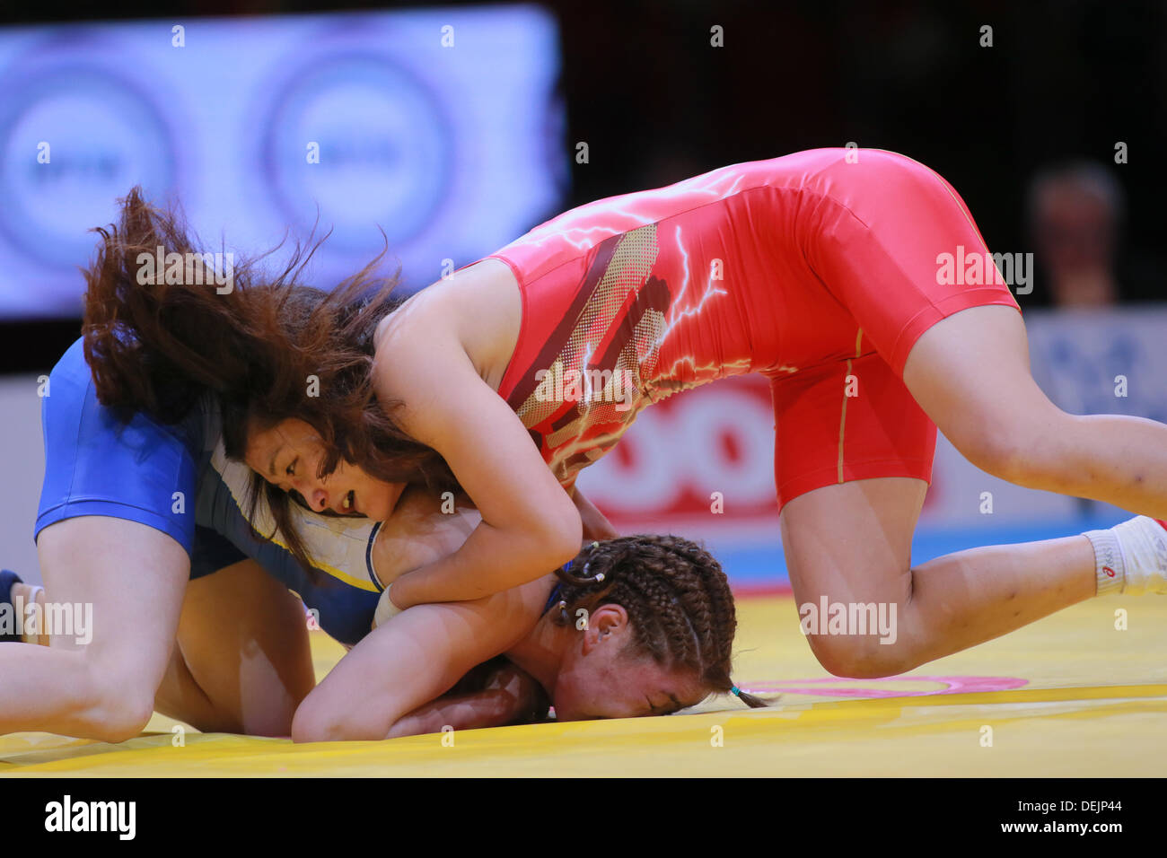 Budapest, Hungary. 19th Sep, 2013. Kaori Icho (JPN), SEPTEMBER 19, 2013 - Wrestling : Kaori Icho of Japan competes in the final of the women's 63kg weight category of the World Wrestling Championships in Papp Laszlo Sportsarena in Budapest, Hungary. (Photo by Sachiko Hotaka/AFLO) Credit:  Aflo Co. Ltd./Alamy Live News Stock Photo