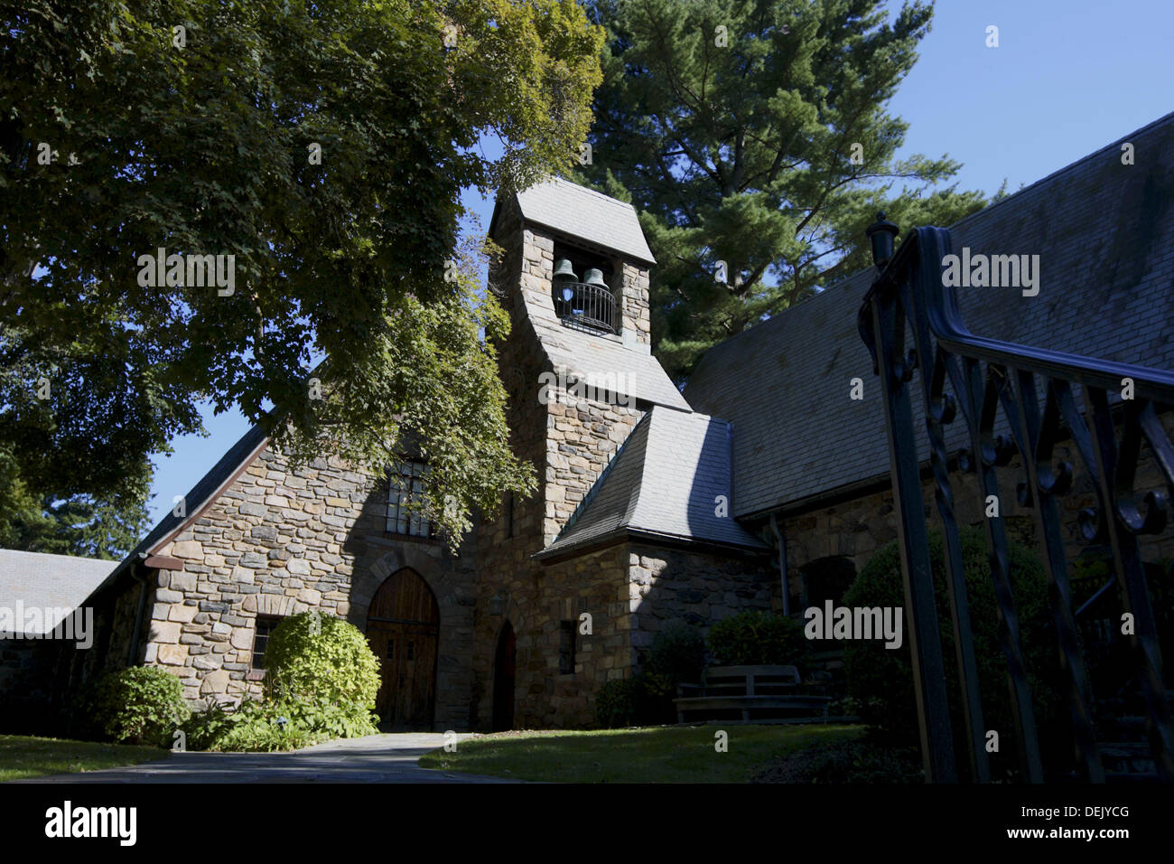 Union Church of Pocantico Hills, Sleepy Hollow. New York, USA Stock Photo