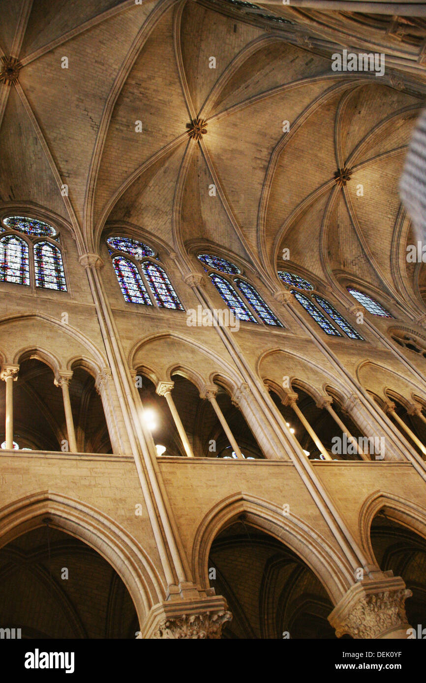 Interior view of Notre Dame Stock Photo - Alamy