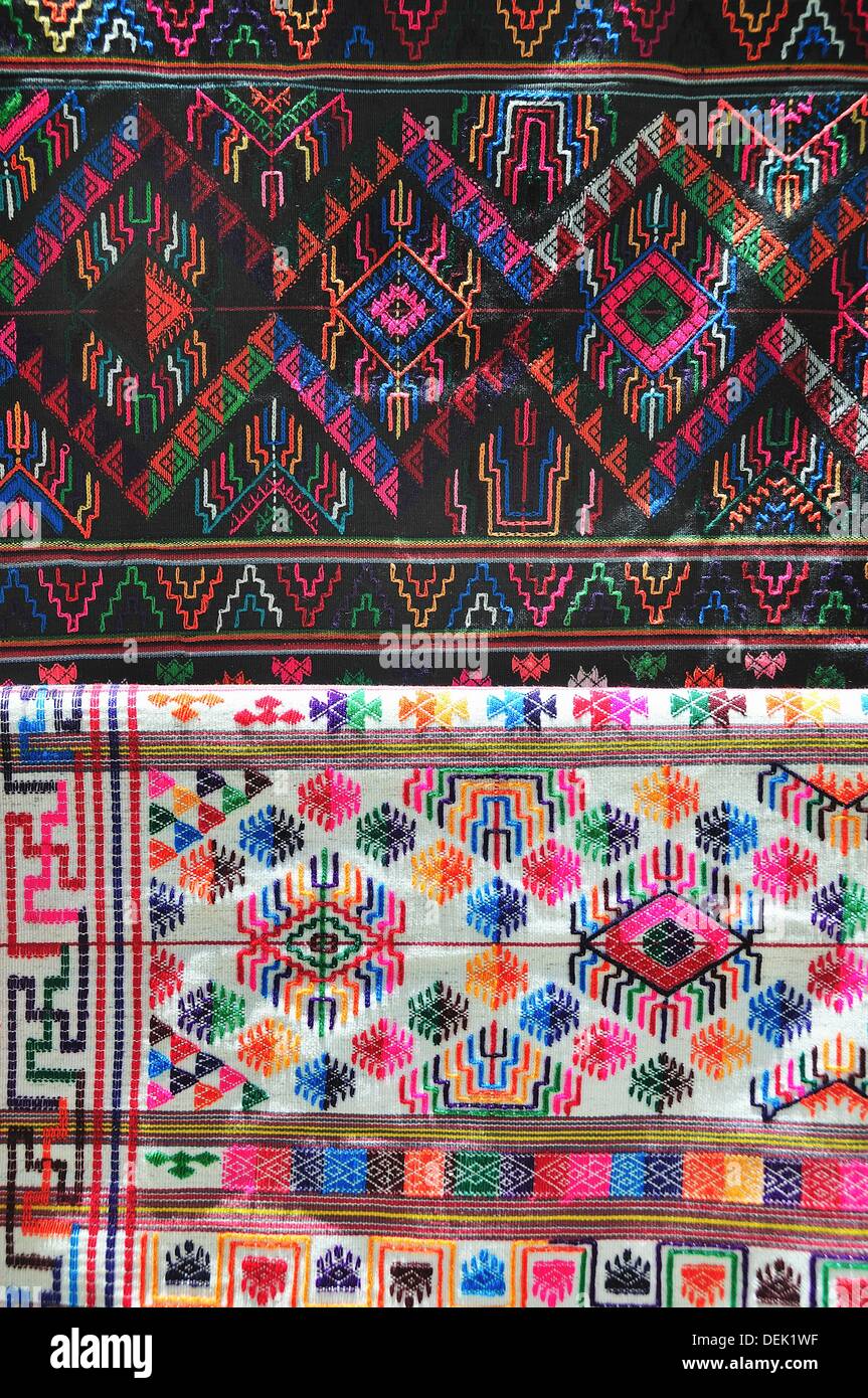 Traditional carpet selling by the street, Kathmandu, Nepal Stock Photo