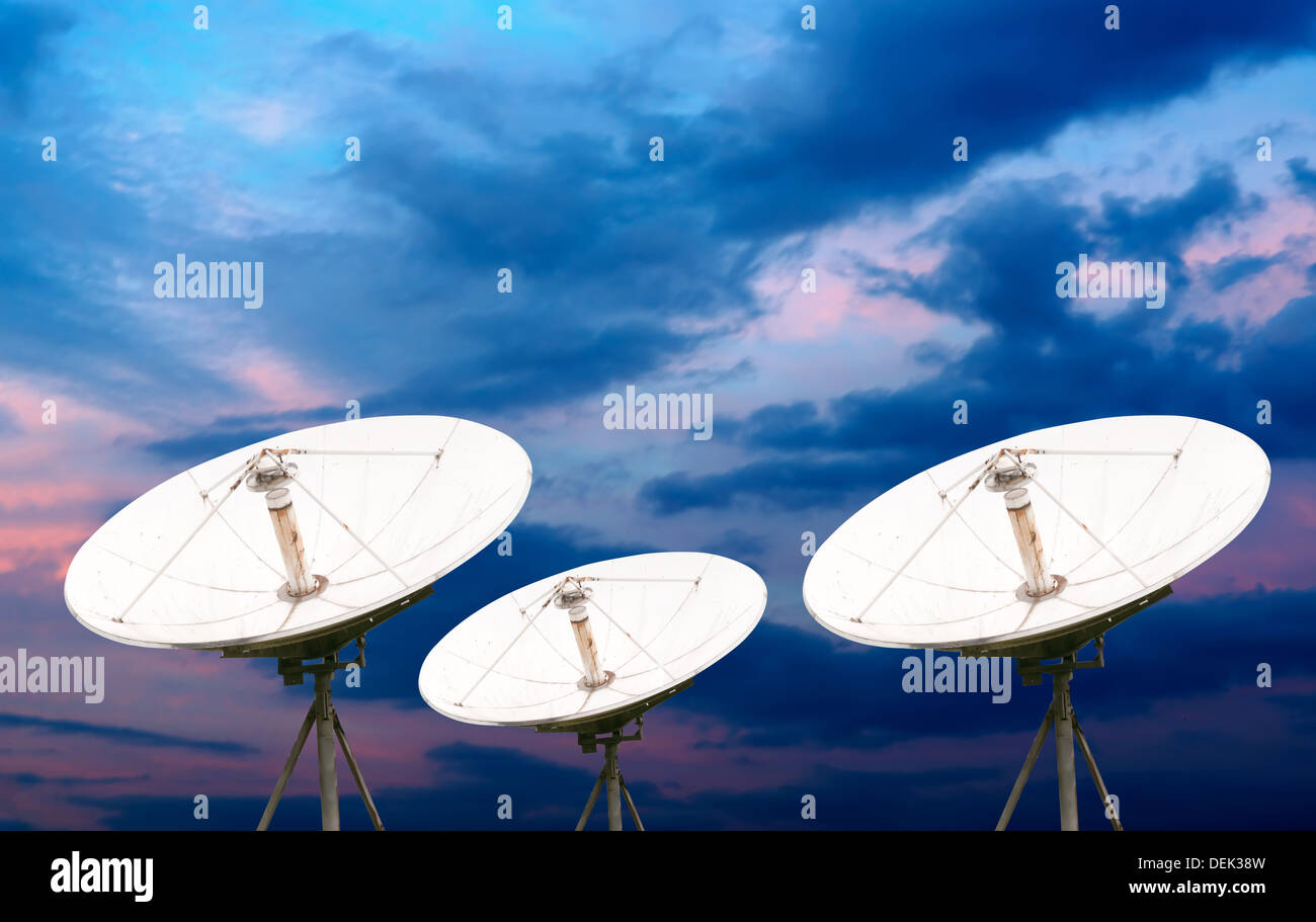 satellite dish antennas under sky Stock Photo Alamy