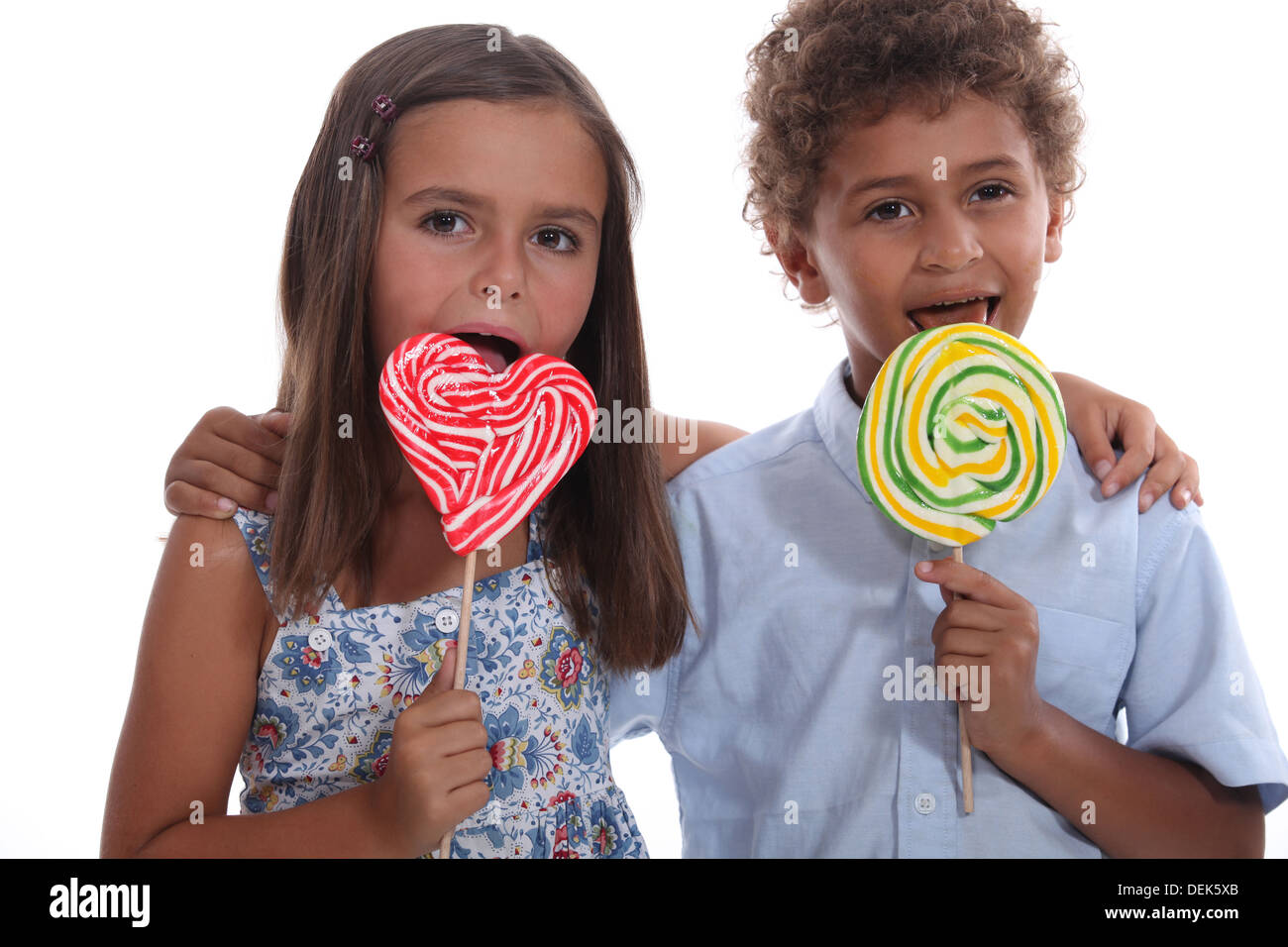 Children with lollipops Stock Photo Alamy