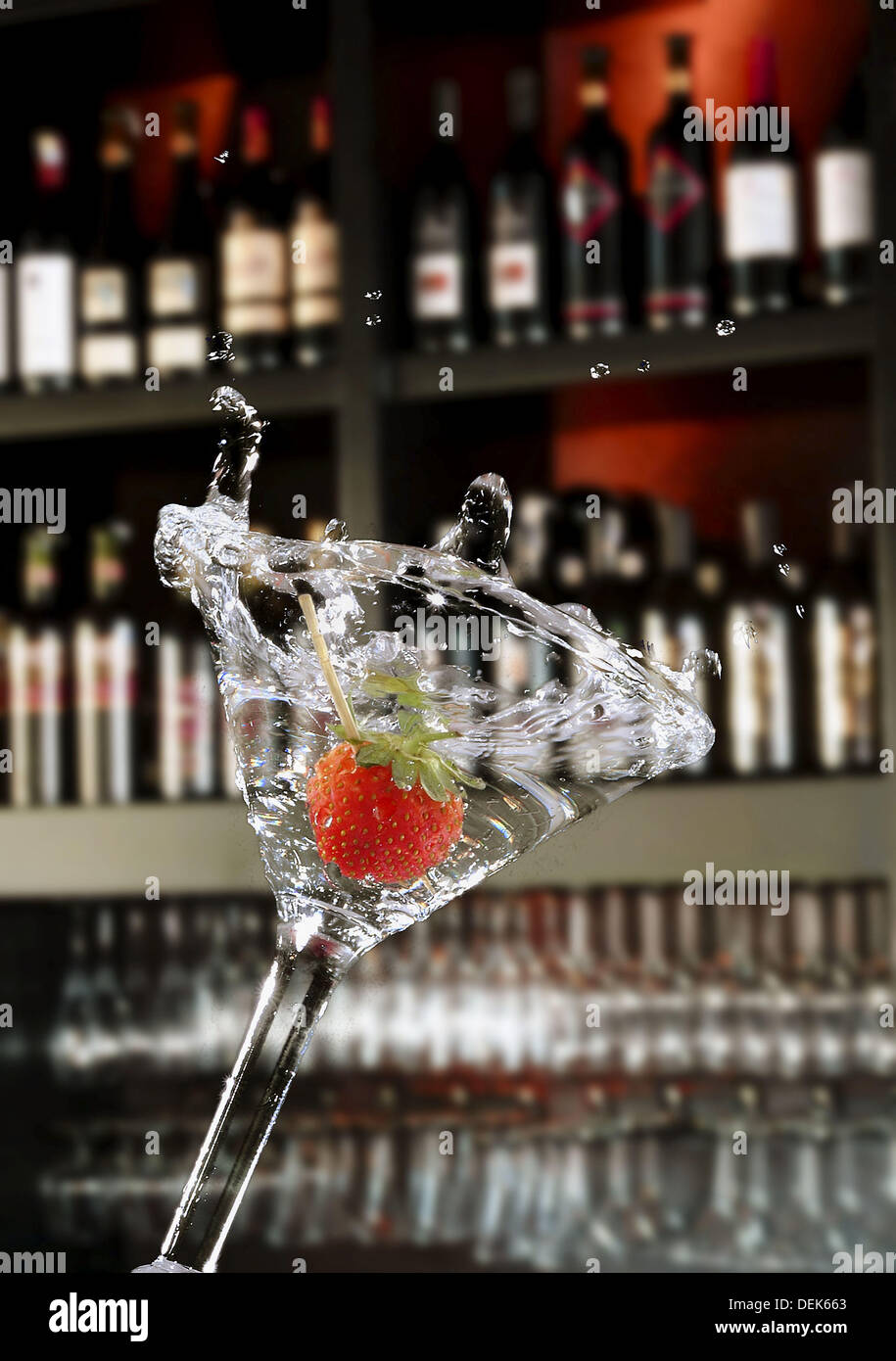 Strawberry martini spill Stock Photo Alamy