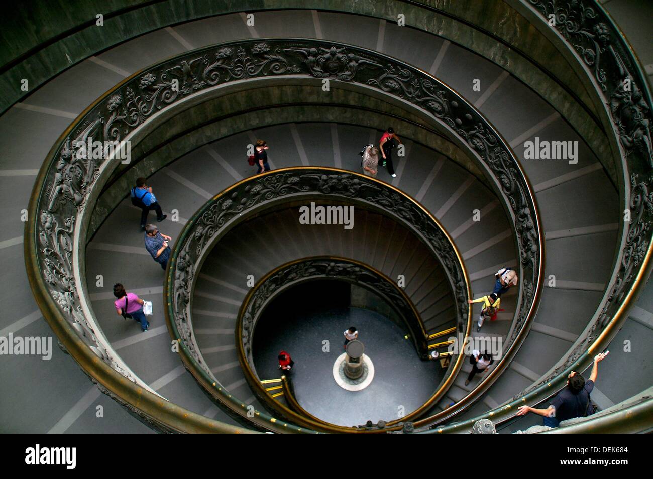 State of the Vatican City Italy  Spiral ramp inside the Vatican Museum Stock Photo