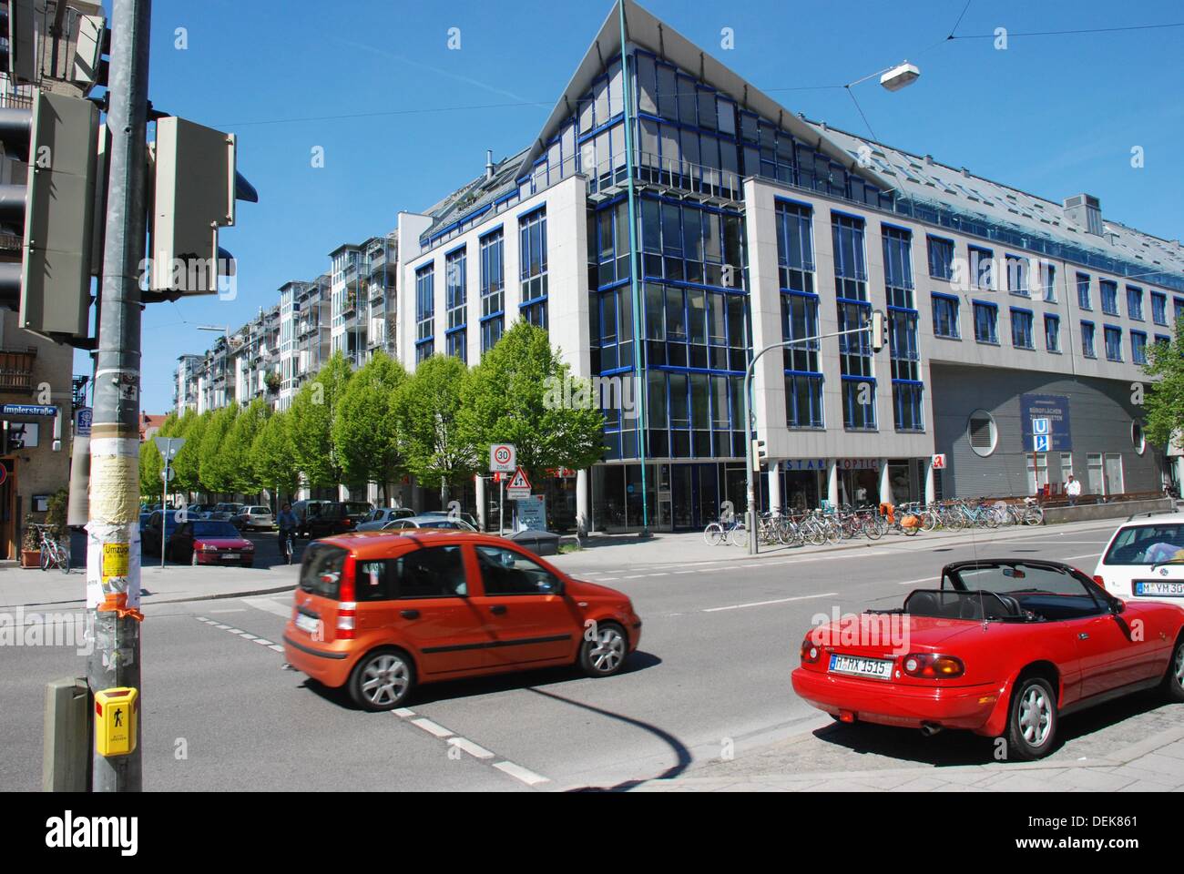 Cars at the Impler Street in Munich Stock Photo Alamy