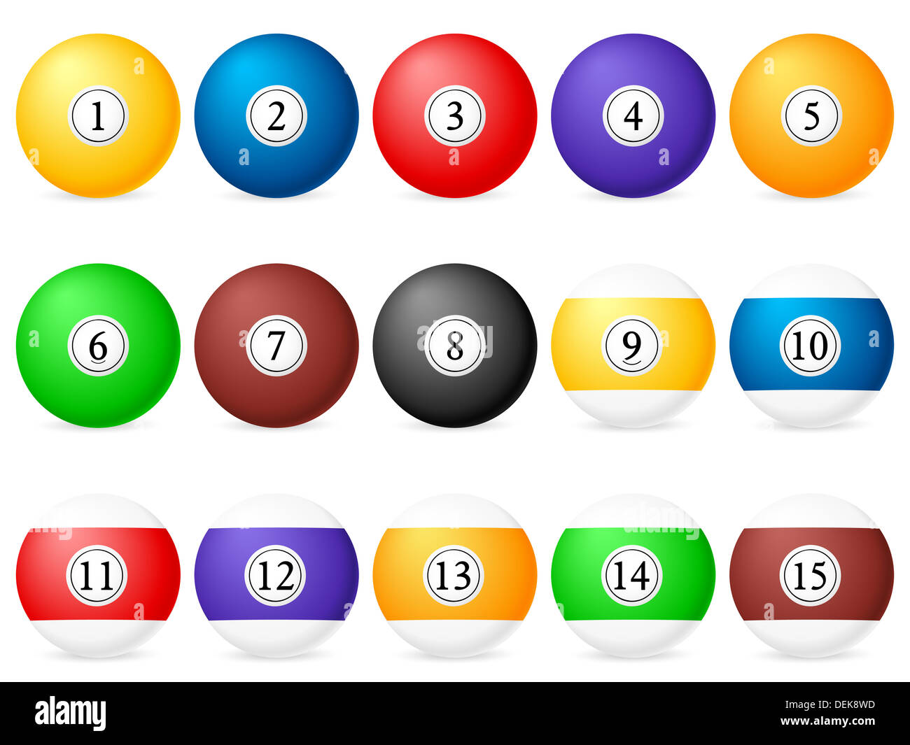 Set of pool balls on a white background. Vector illustration Stock ...