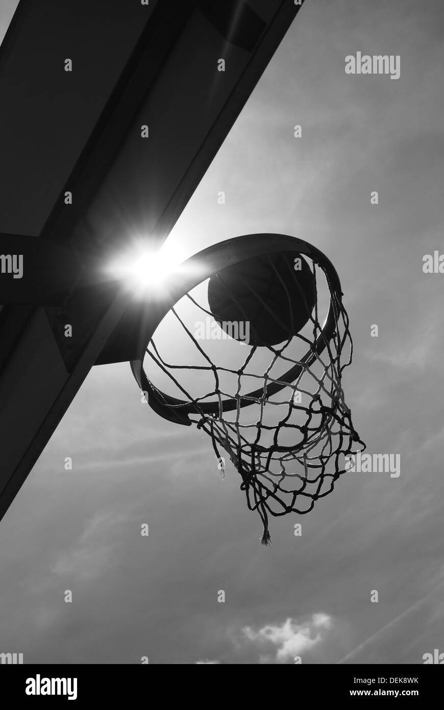 Ball falls in basket Stock Photo - Alamy