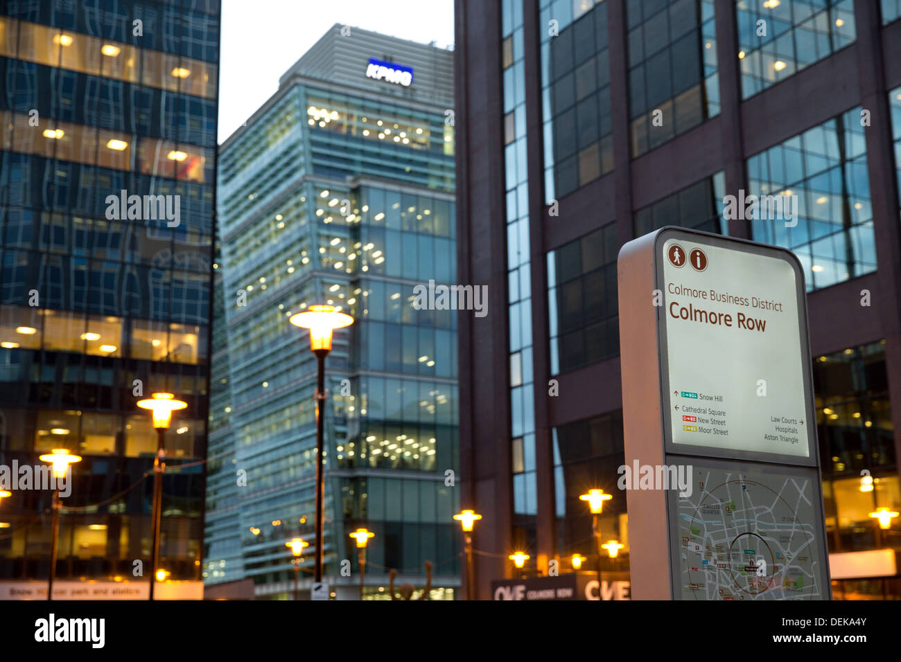 The courtyard outside the entrance to Snowhill train station where a number of large businesses are based. Stock Photo