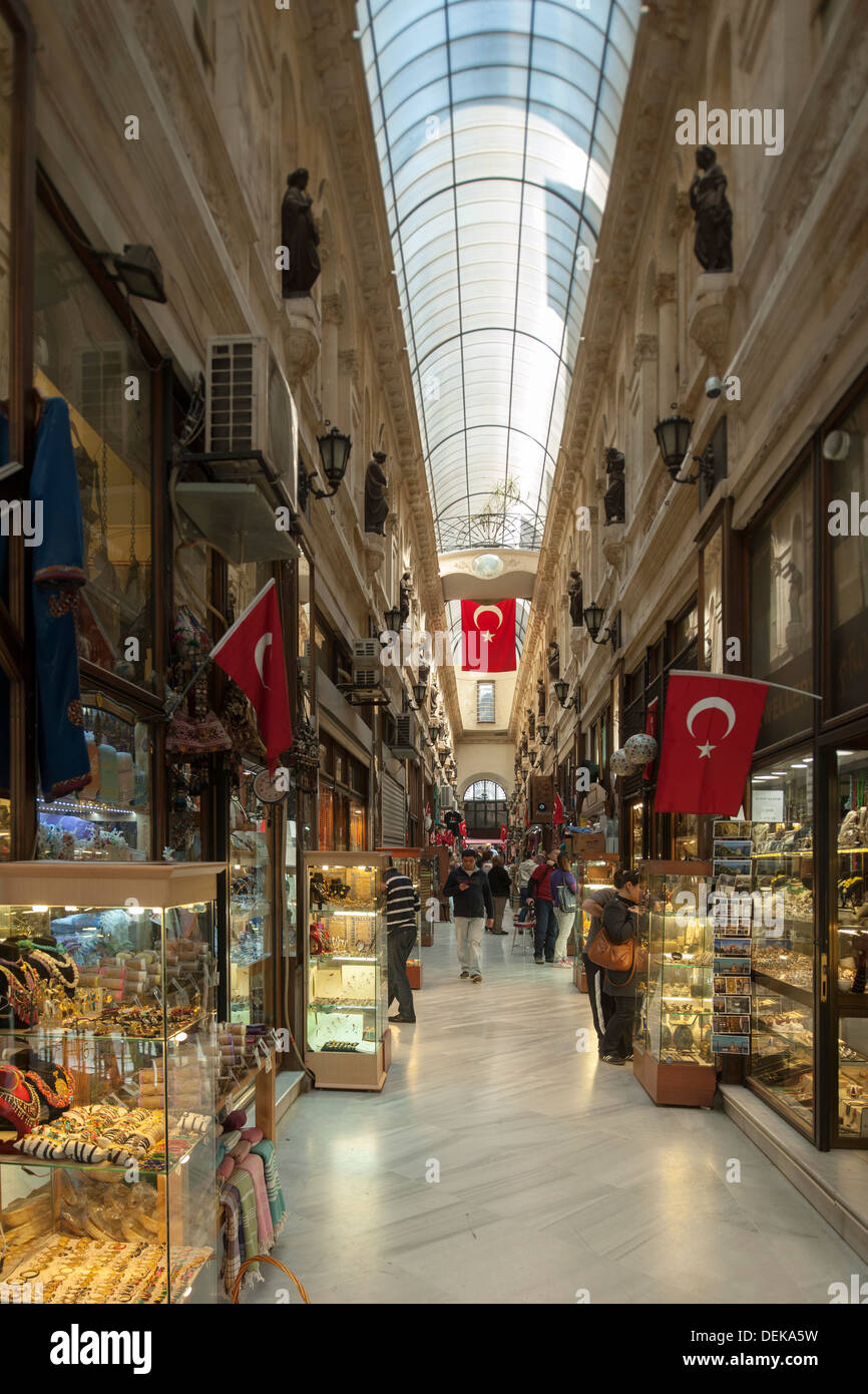 Istanbul, Beyoglu, Galata, Istiklal Caddesi, Avrupa Pasaji Stock Photo