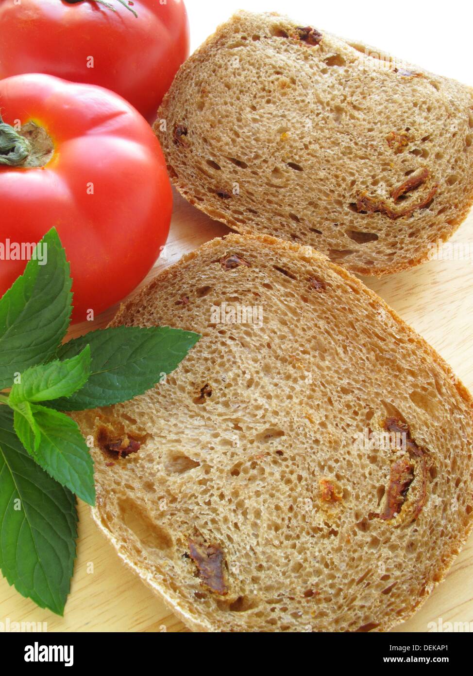 tomato bread and tomatoes with mint Stock Photo Alamy