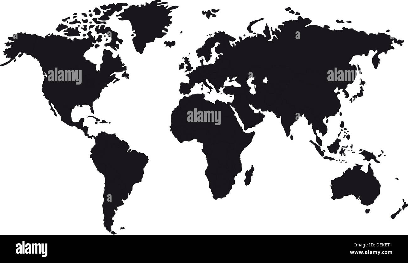 Black map of world Stock Photo