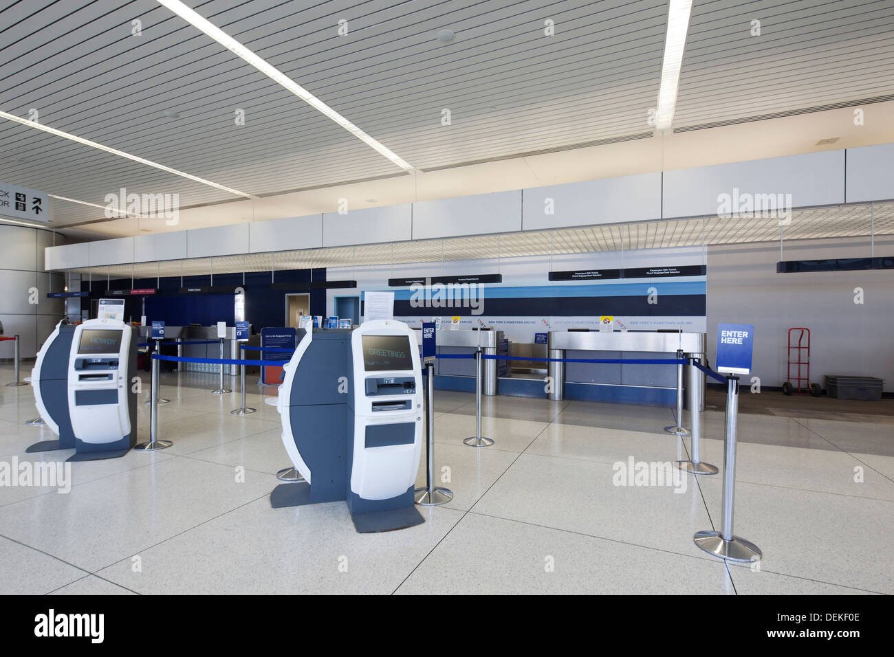 Empty check-in area in airport Stock Photo