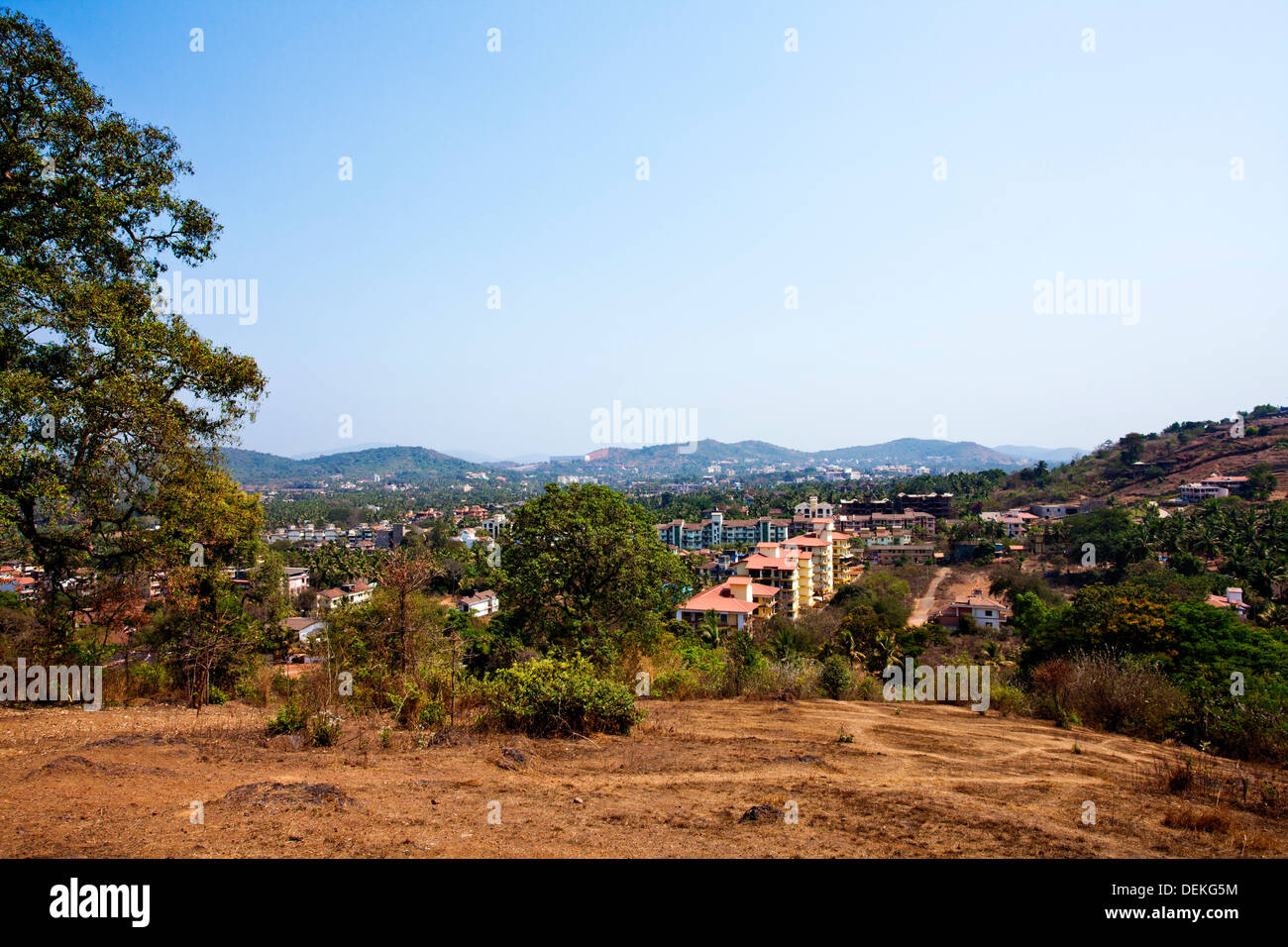 Houses on a hill, Monte Hill, Margao, South Goa, Goa, India Stock Photo