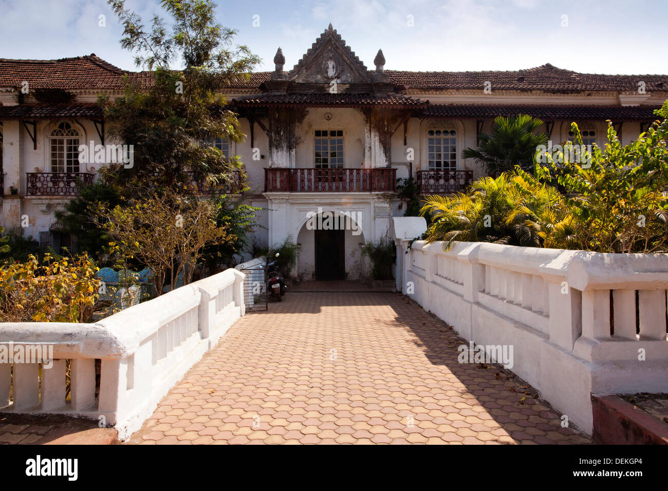 Facade of a building, Menezes Braganza House, Chandor, Salcetta, South Goa, Goa, India Stock Photo