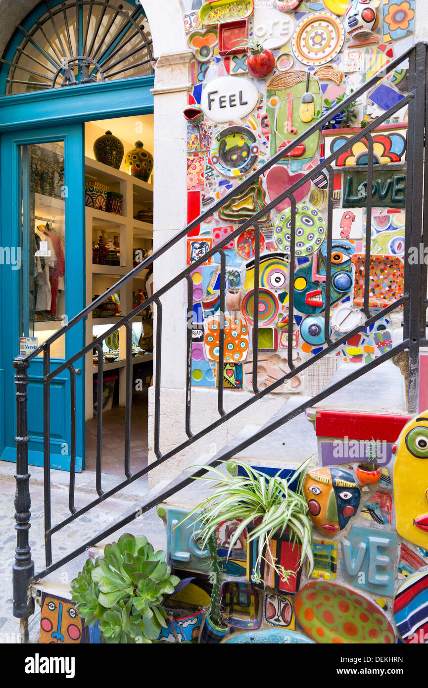 Don Corleone Objects ceramic arts shop Taormina Sicily Stock Photo Alamy