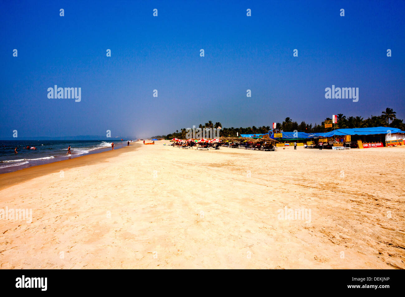 Tourists on the beach, Majorda Beach, Majorda, South Goa, Goa, India Stock Photo