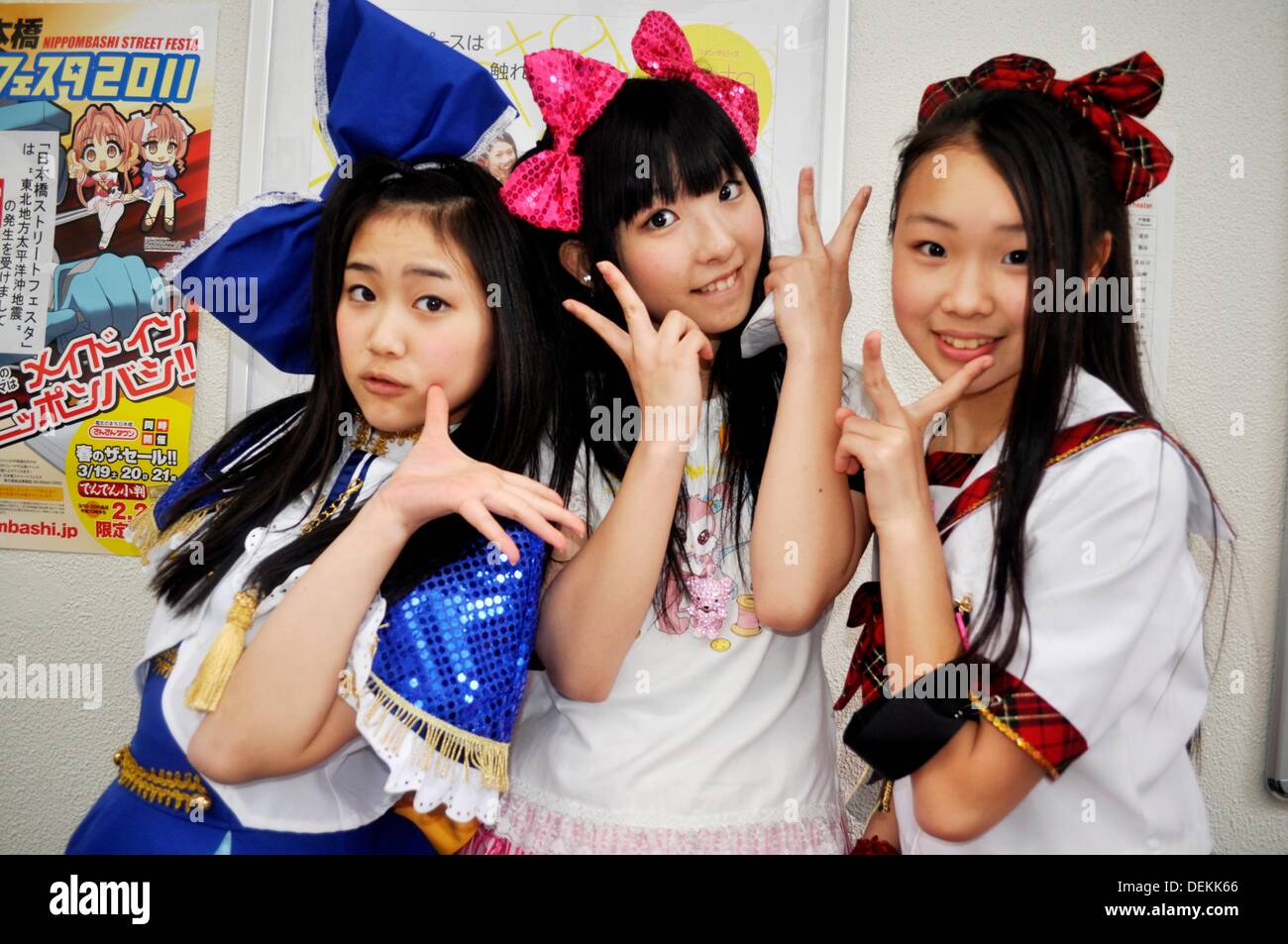 Osaka (Japan): young singers of the J-pop band Fanta Peace before a show in  Minami Stock Photo - Alamy