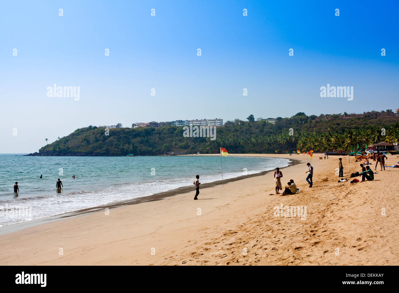 Tourists on the beach, Bogmalo Beach, Vasco da Gama, South Goa, Goa