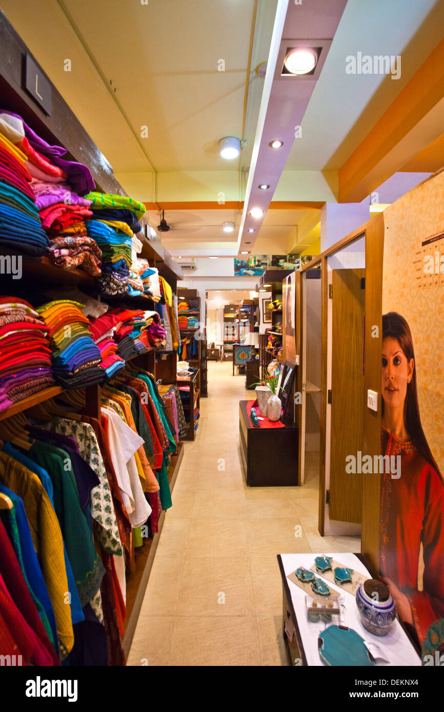 Clothes for sale in a store, FabIndia, Candolim, North Goa, Goa, India