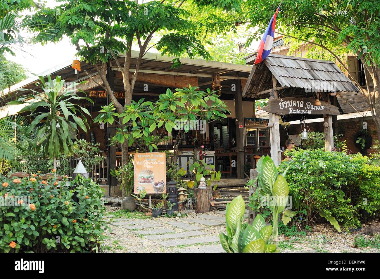 Restaurant in Vientiane, Laos Stock Photo Alamy