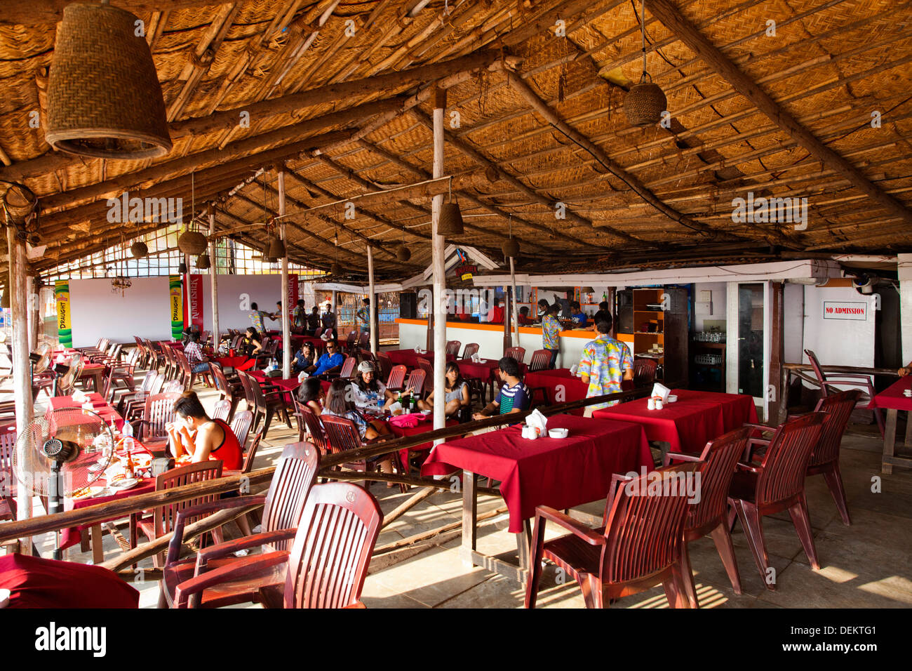 Tourists in a restaurant, St. Anthony's Bar & Restaurant, Baga, North Goa,  Goa, India Stock Photo - Alamy