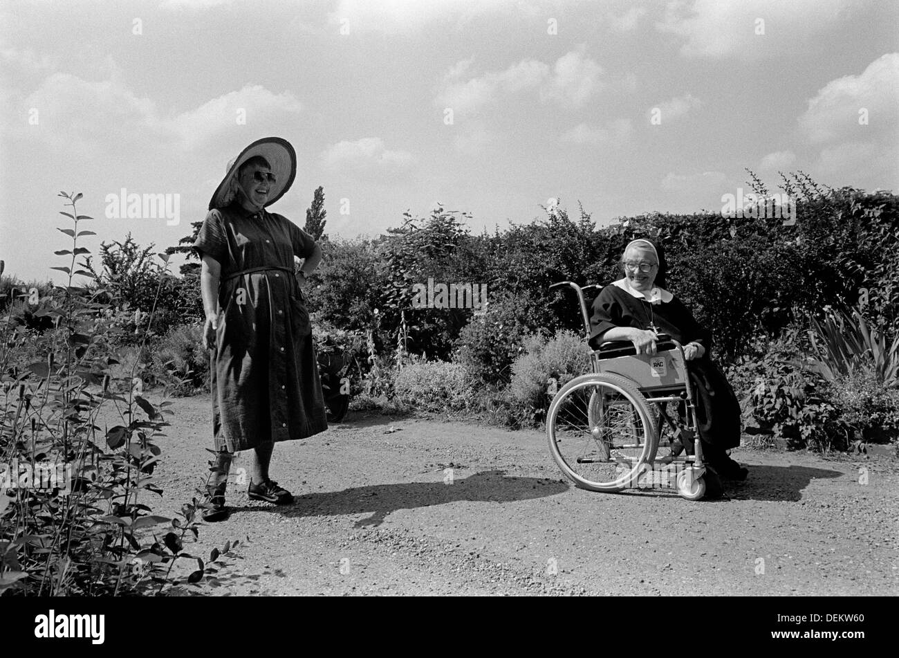 Nuns n the garden at the Anglican Convent of the Holy Name, Malvern Stock Photo
