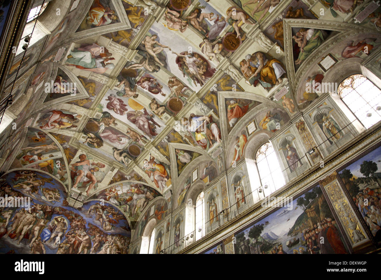 Michelangelo S Frescoes On The Ceiling And Walls Of The