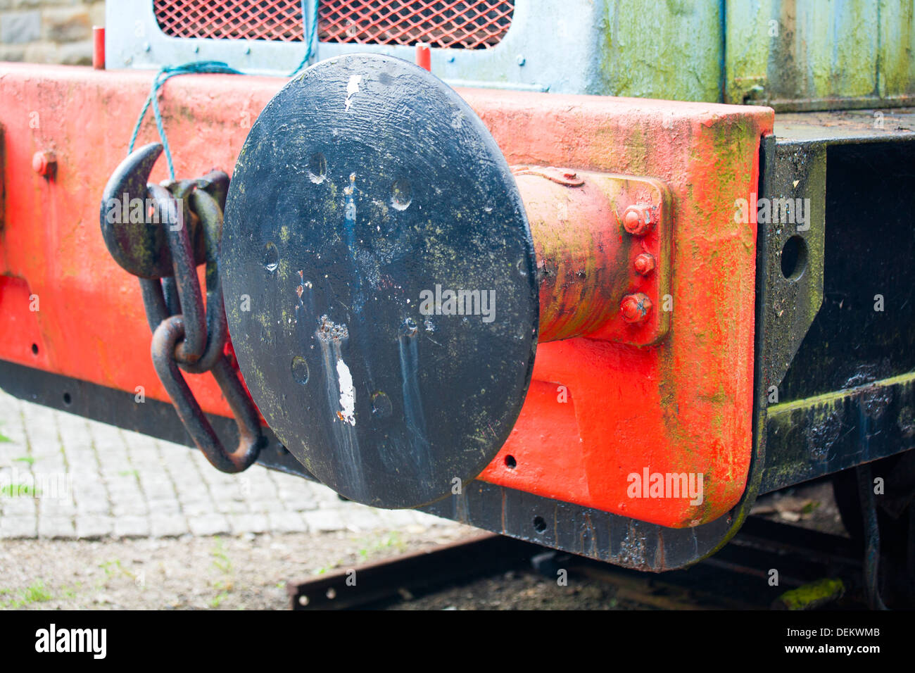 Railway Engine buffers  Close /up Stock Photo