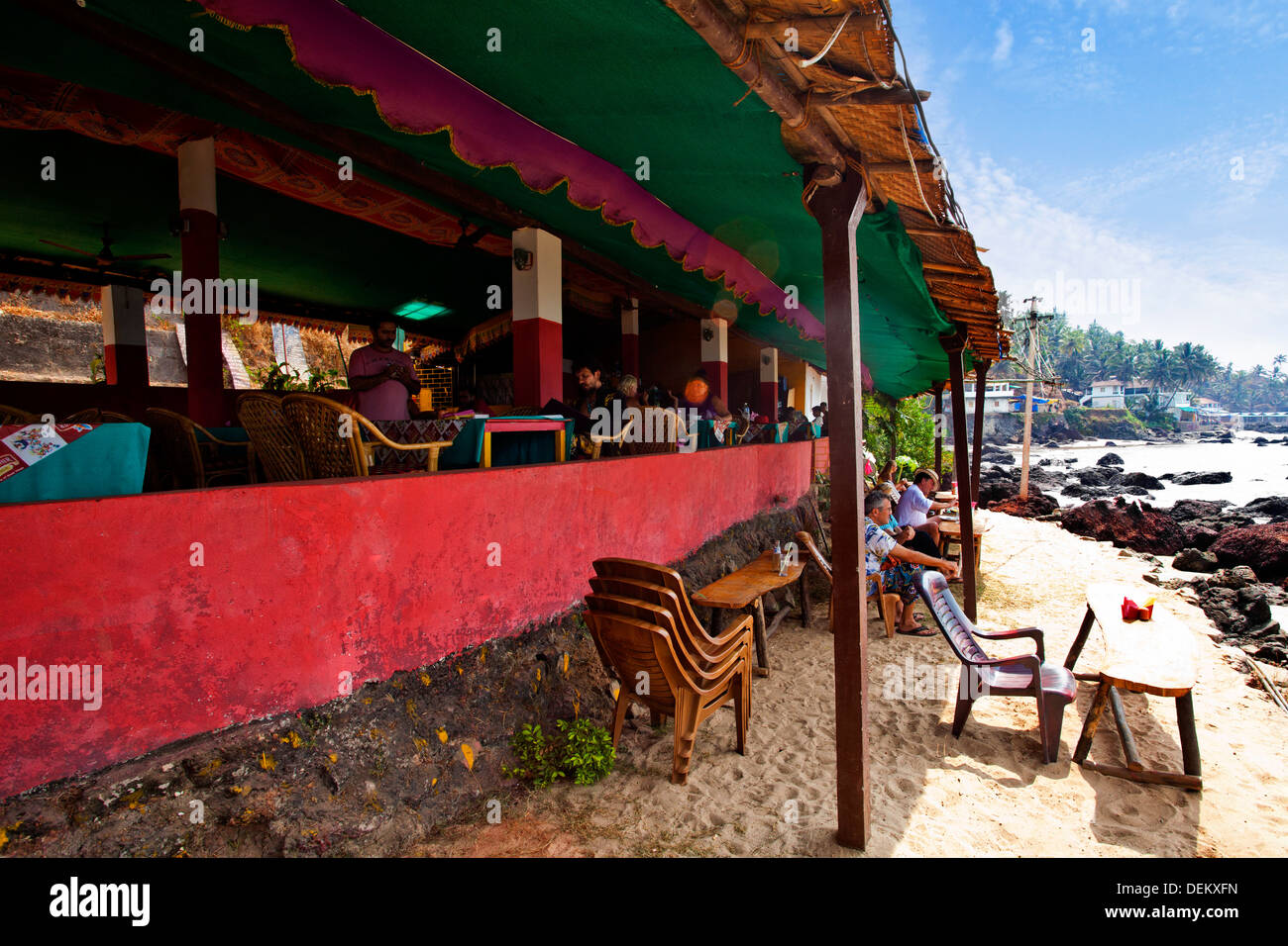 Tourists in a restaurant, Outback Bar And Restaurant, Arambol, North