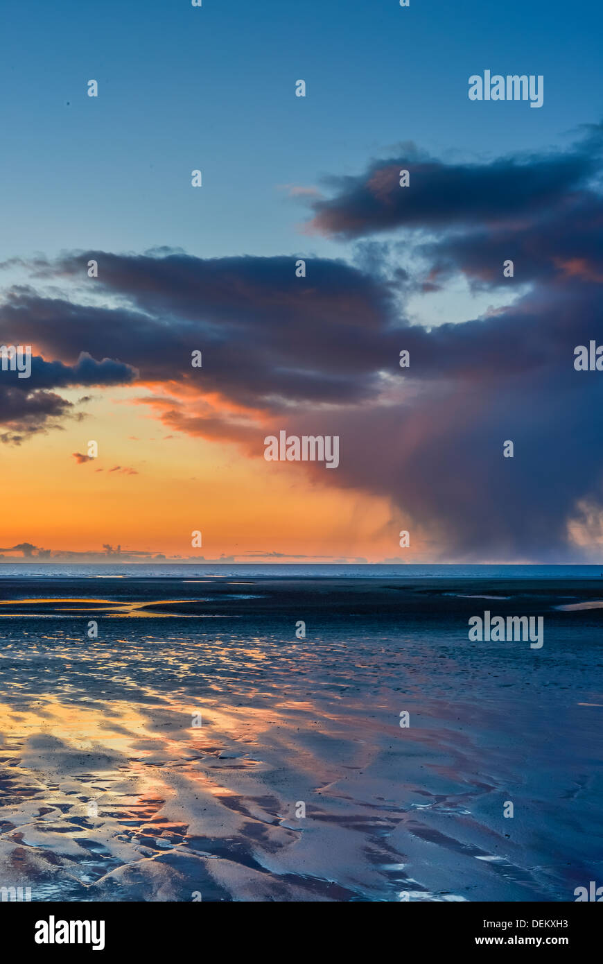 sunset,cleveleys,lancashire,england,uk,europe Stock Photo