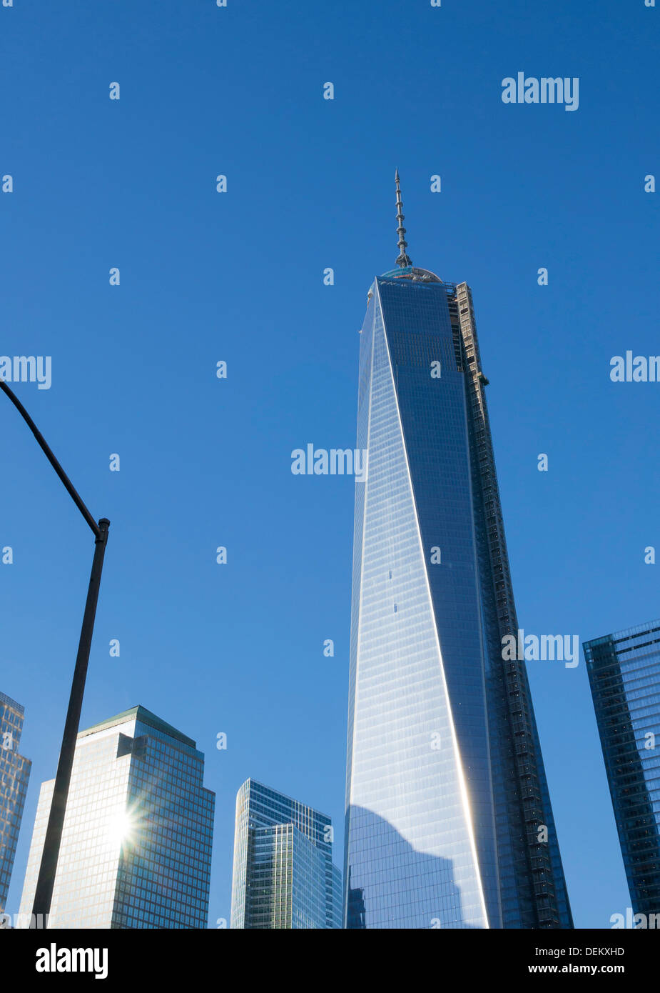 One World Trade Center in Financial District in Lower Manhattan in NYC Stock Photo