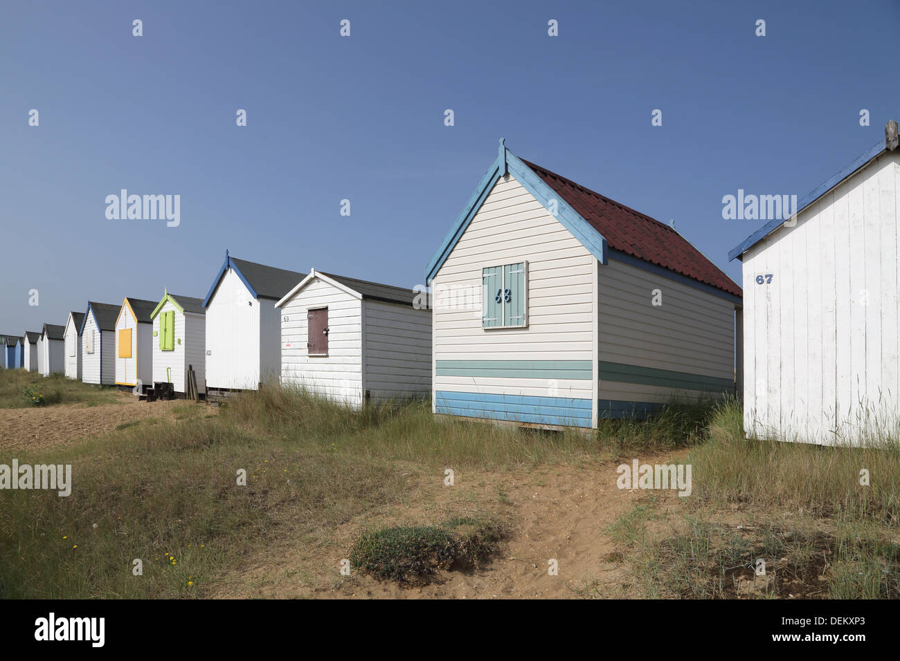 beach huts at heacham on the north norfolk coast Stock Photo Alamy