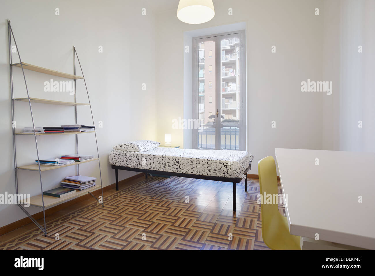 Single bedroom in new apartment Stock Photo