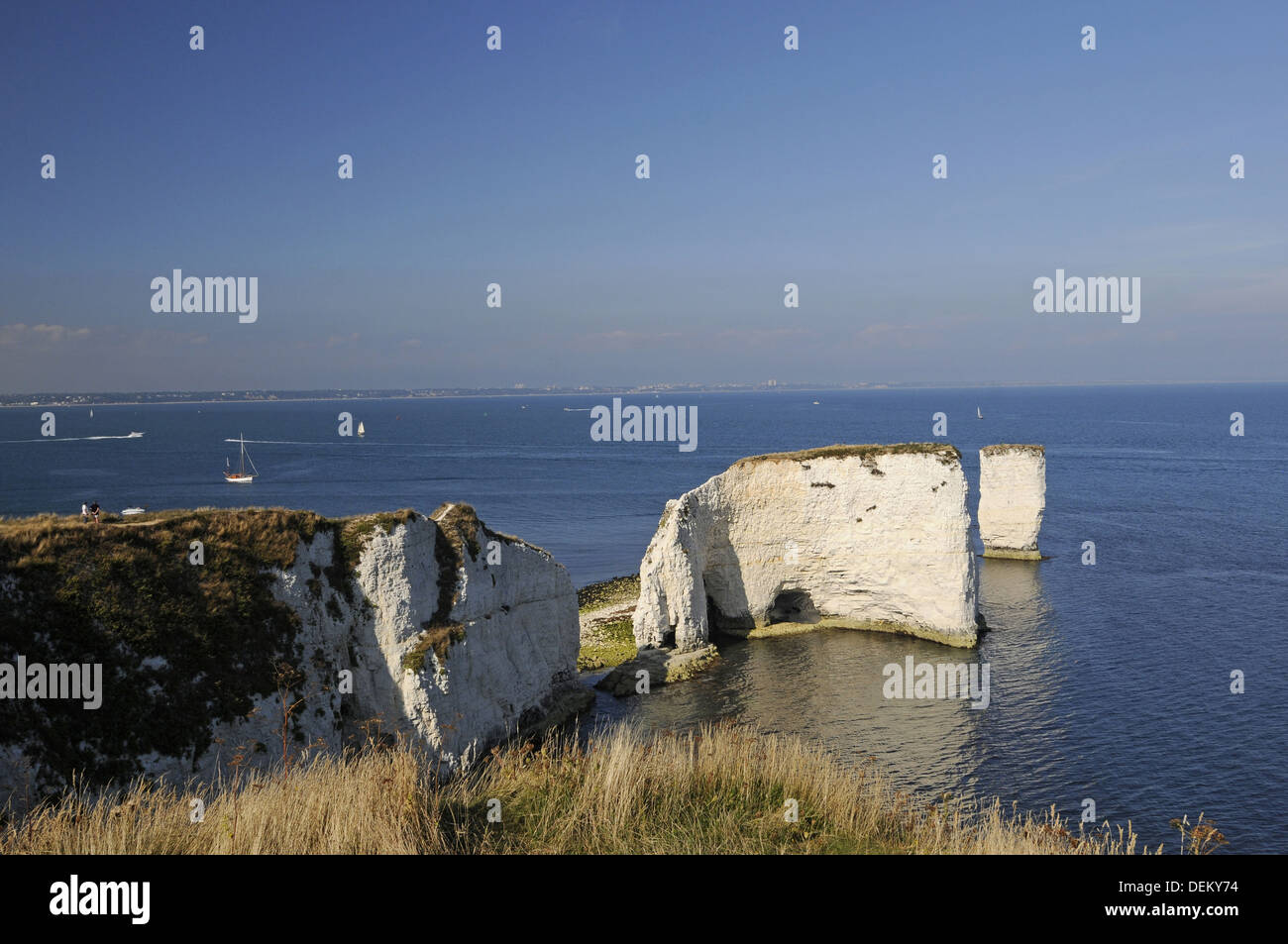 Old Harry Rocks and Poole Bay Jurassic Coast Isle of Purbeck Dorset ...