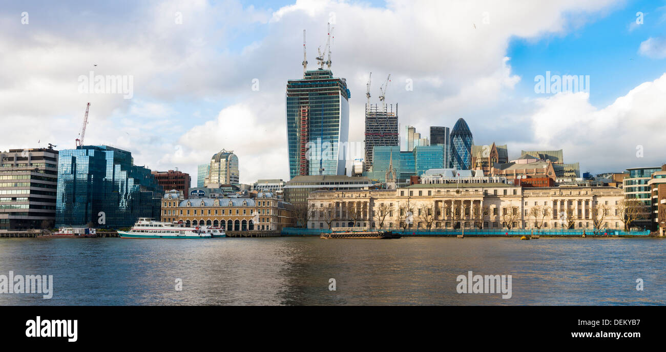 London skyline on waterfront, London, United Kingdom Stock Photo