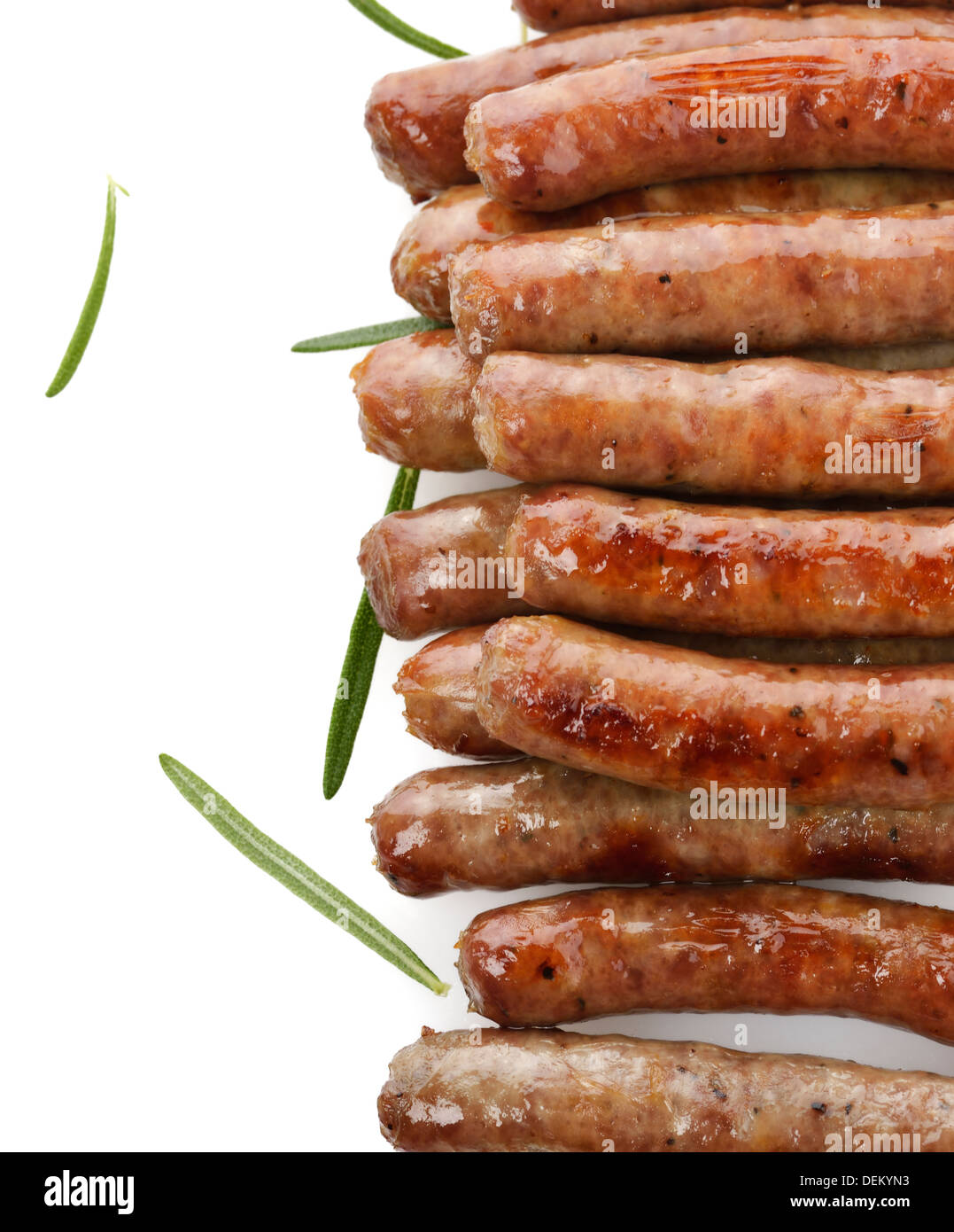 Fried Breakfast Sausage Links,Close Up Stock Photo