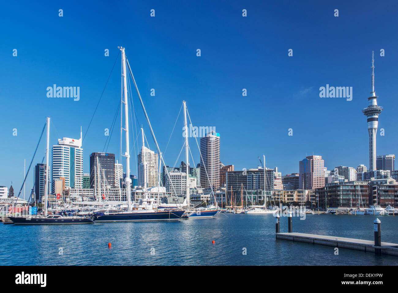 Auckland skyline and harbor, Auckland, New Zealand Stock Photo