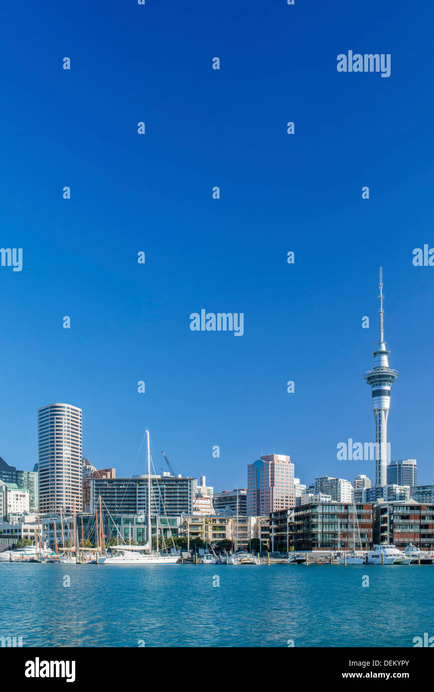 Auckland skyline on waterfront, Auckland, New Zealand Stock Photo