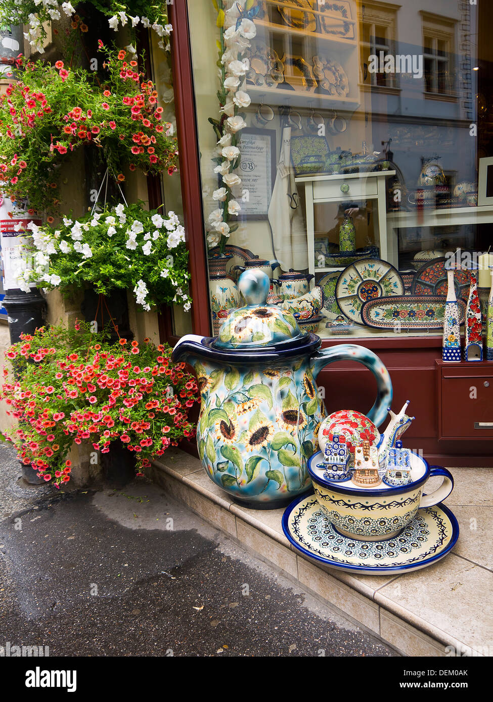 Pottery Souvenirs of Krakow Poland Stock Photo Alamy