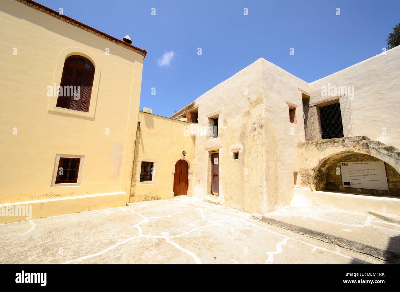 Rear (Pisso) Monastery of Saint John the Theologian - Preveli, Crete, Greece Stock Photo