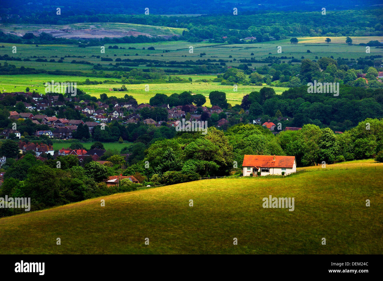 old farm building,south downs,sussex,england,uk,europe Stock Photo