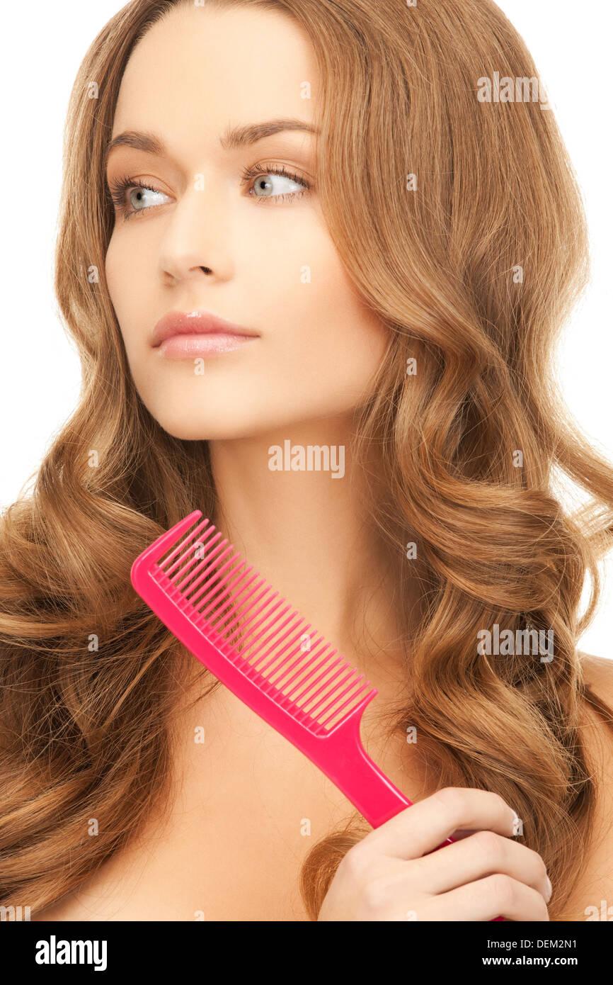 woman with brush Stock Photo