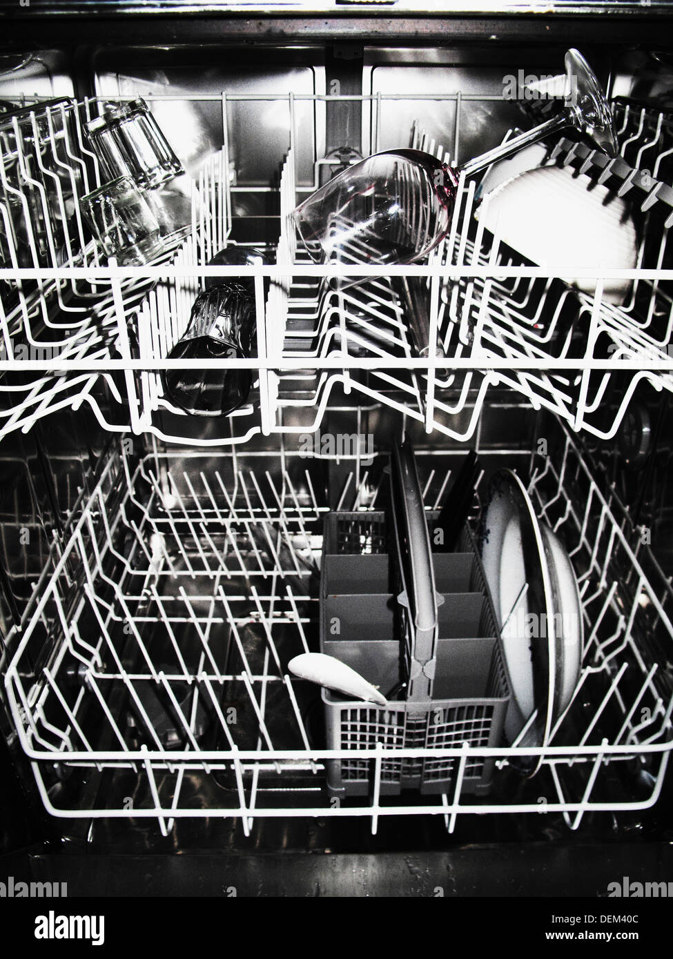 Dishes and Glassware in Dishwasher Stock Photo Alamy