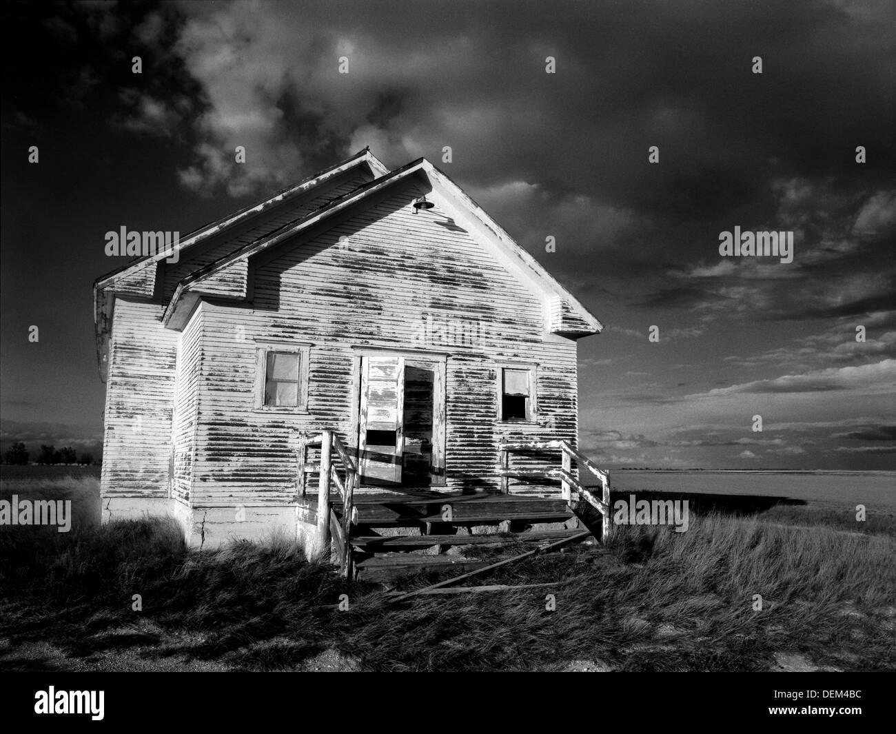 Abandoned House in Field Stock Photo